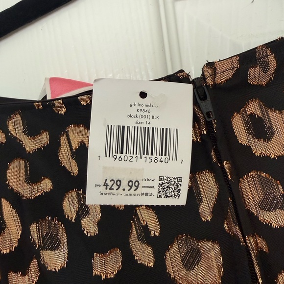 Kate Spade Black and Brown leopard print Midi Dress - Picture 7 of 8